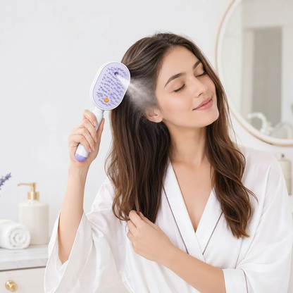 【Not straightened】Electric Spray Air Cushion Massage Comb, Self-Cleaning Anti-Tangle Hair Brush, Anti-Static Volumizing Scalp Massage Brush for Dry Frizzy Hair Care, No Essential Oil Included