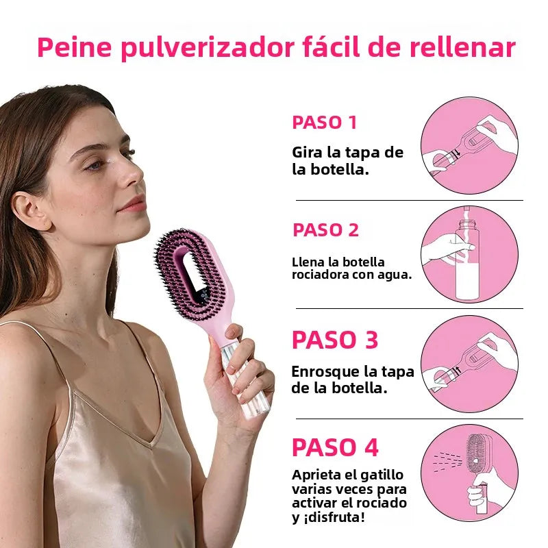 Set de Peinado Profesional 4 Piezas – Cepillo, Peine y Control de Bordes